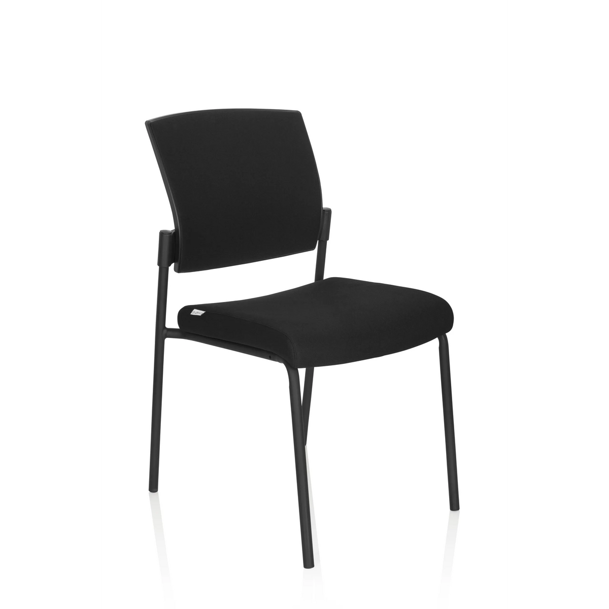 Black Four-legged chair K9 V PRO with padding on the seat and backrest by hjh OFFICE – 360-degree view (front three-quarter view 40°)