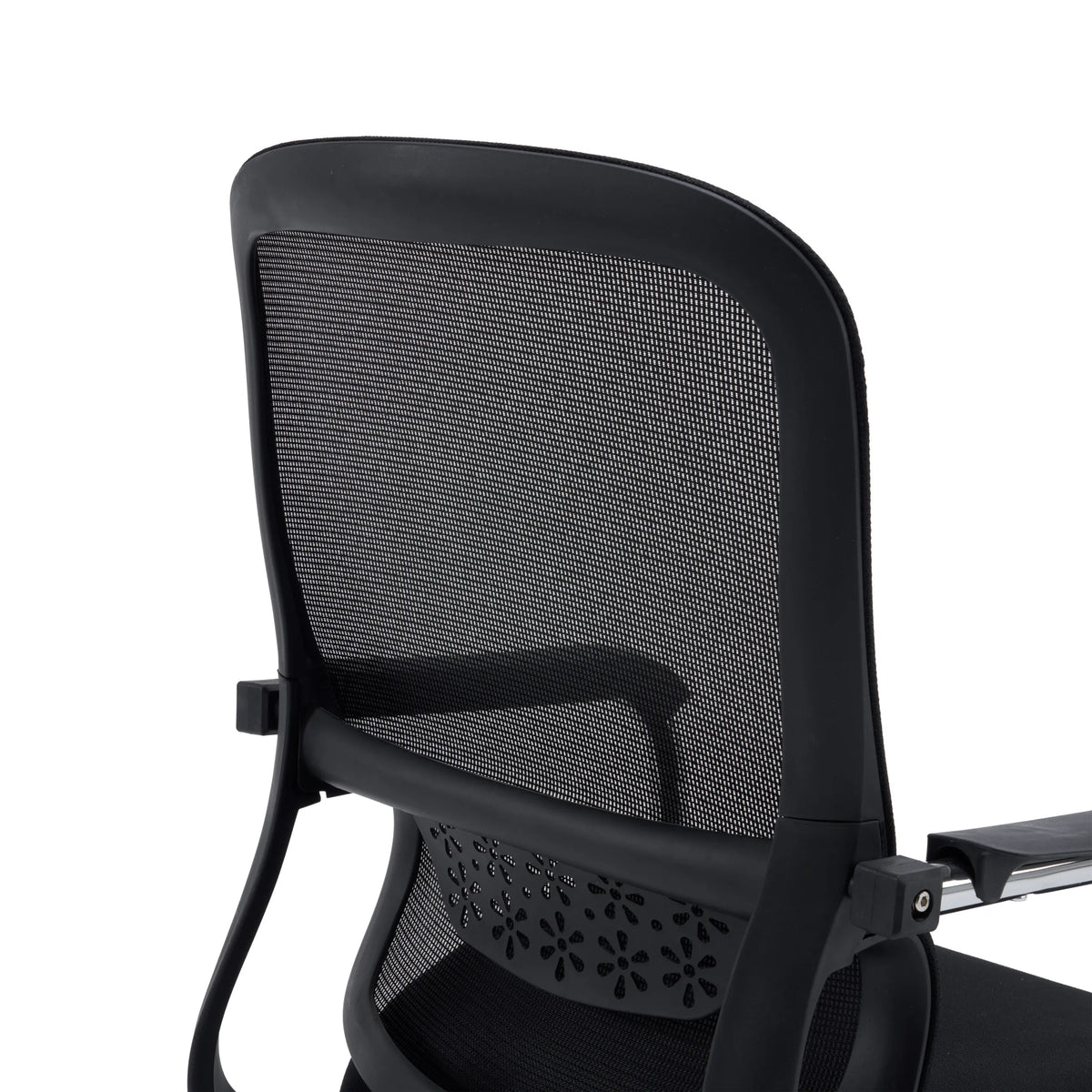 Breathable mesh backrest of the Ergomy Meet cantilever chair in black by hjh OFFICE