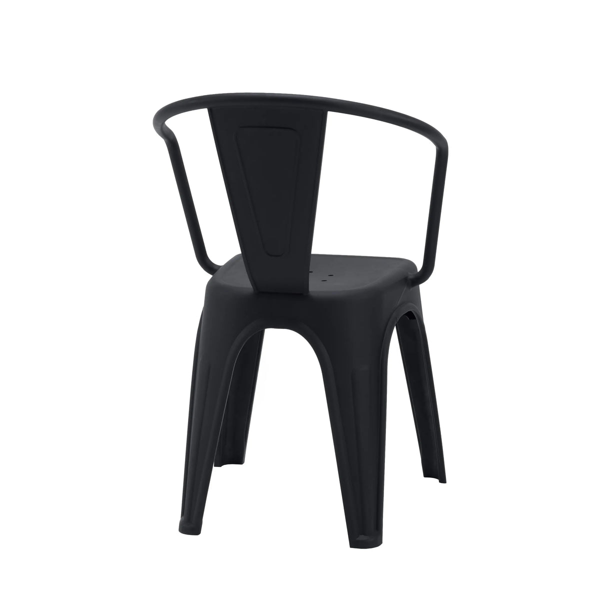 Rear view of the black Bistro chair Vantaggio Poly with curved backrest by hjh OFFICE