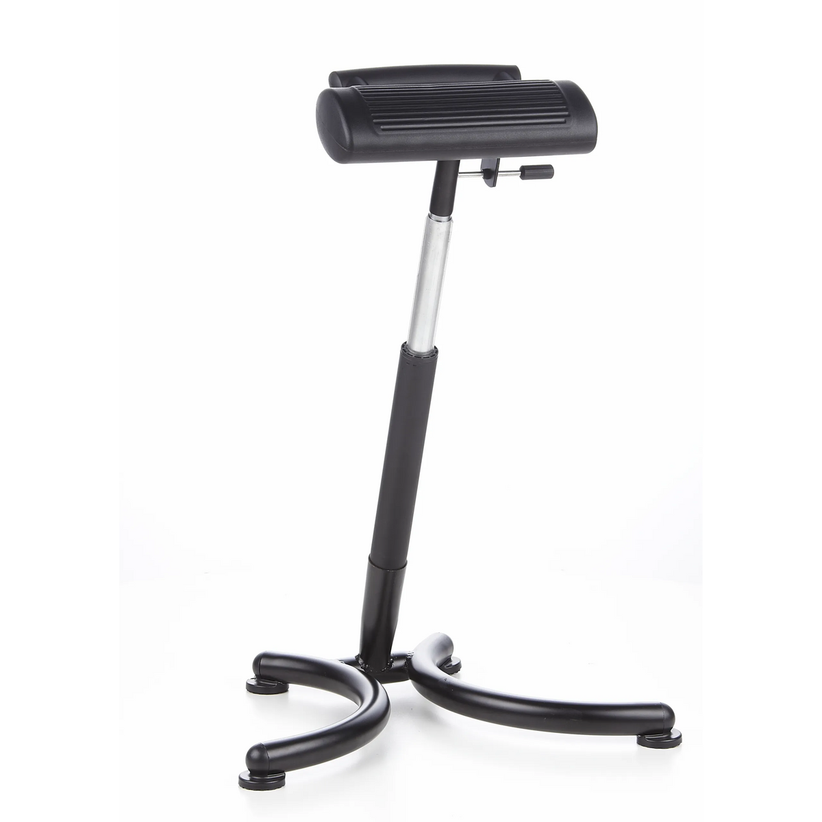 Black standing aid TOP WORK 30 with padded seat and four-point base by hjh OFFICE – 360-degree view (front view 20°)