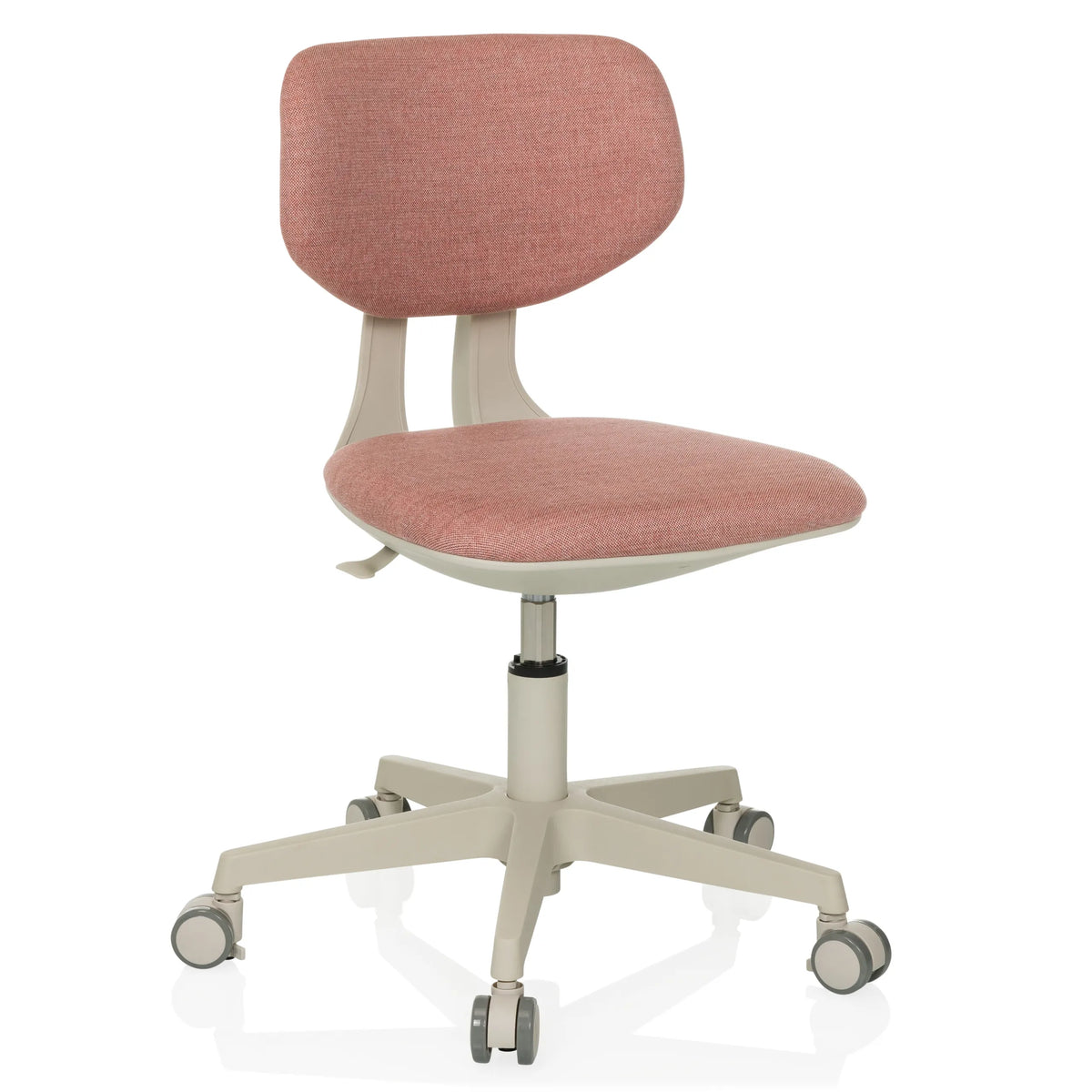 Pink Swivel Chair – Children KIDDY CLASSIC with five castors and beige frame by hjh OFFICE