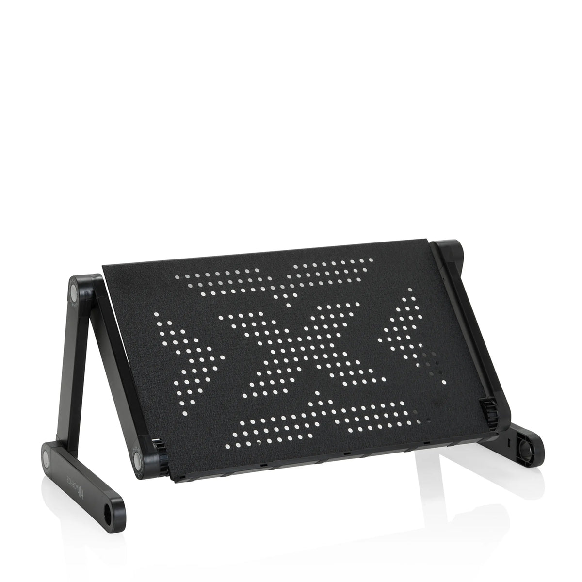 VM-SA II desk riser in black with perforated shelf and adjustable foot by hjh OFFICE
