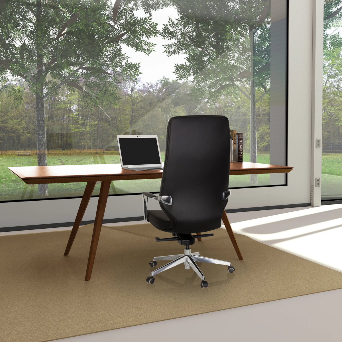 Professional Executive Chair VELVET in black with armrests and five-star base on castors by hjh OFFICE