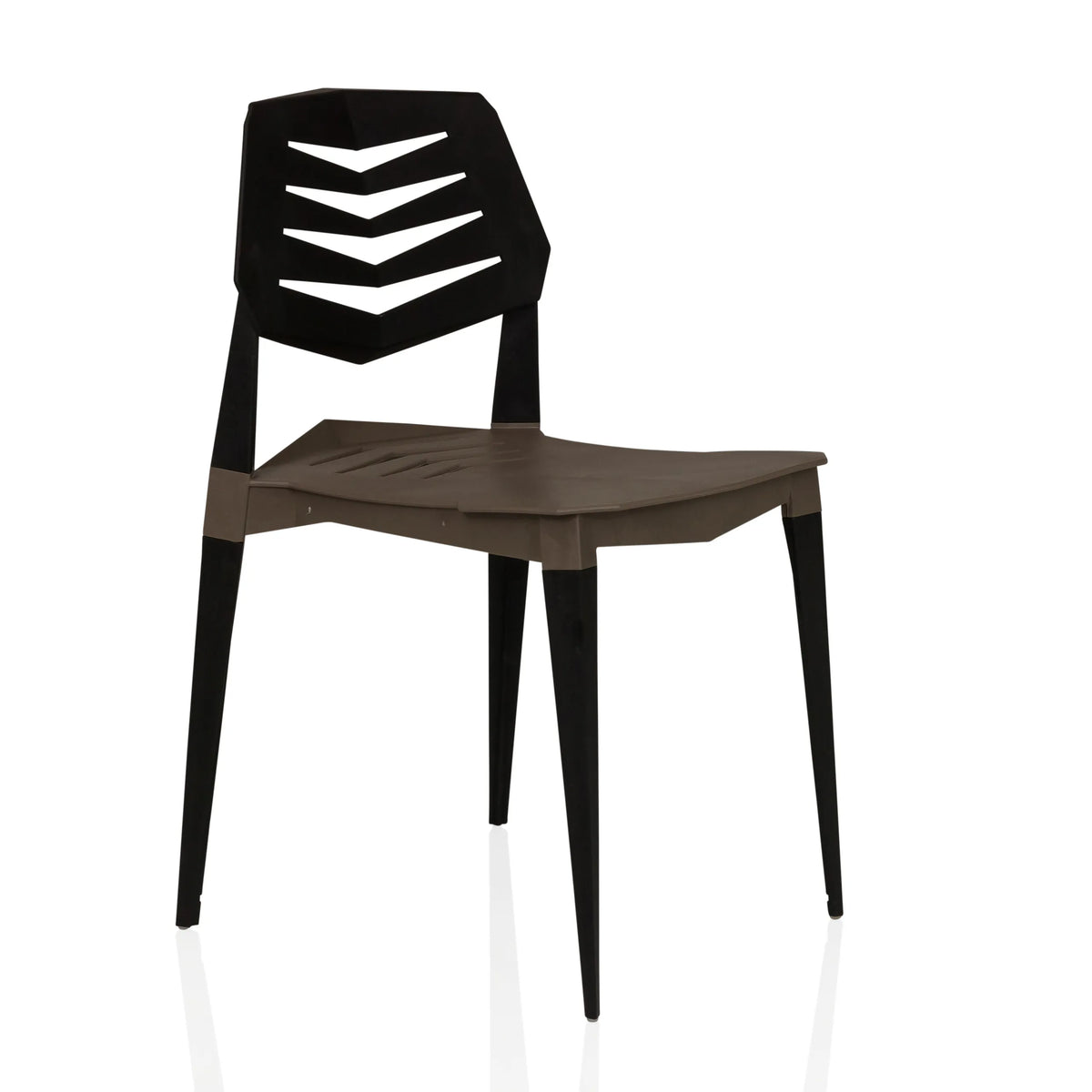 Brown-black Outdoor chair Flecharo with perforated backrest by hjh LIVING – 360-degree view (front three-quarter view 45°)