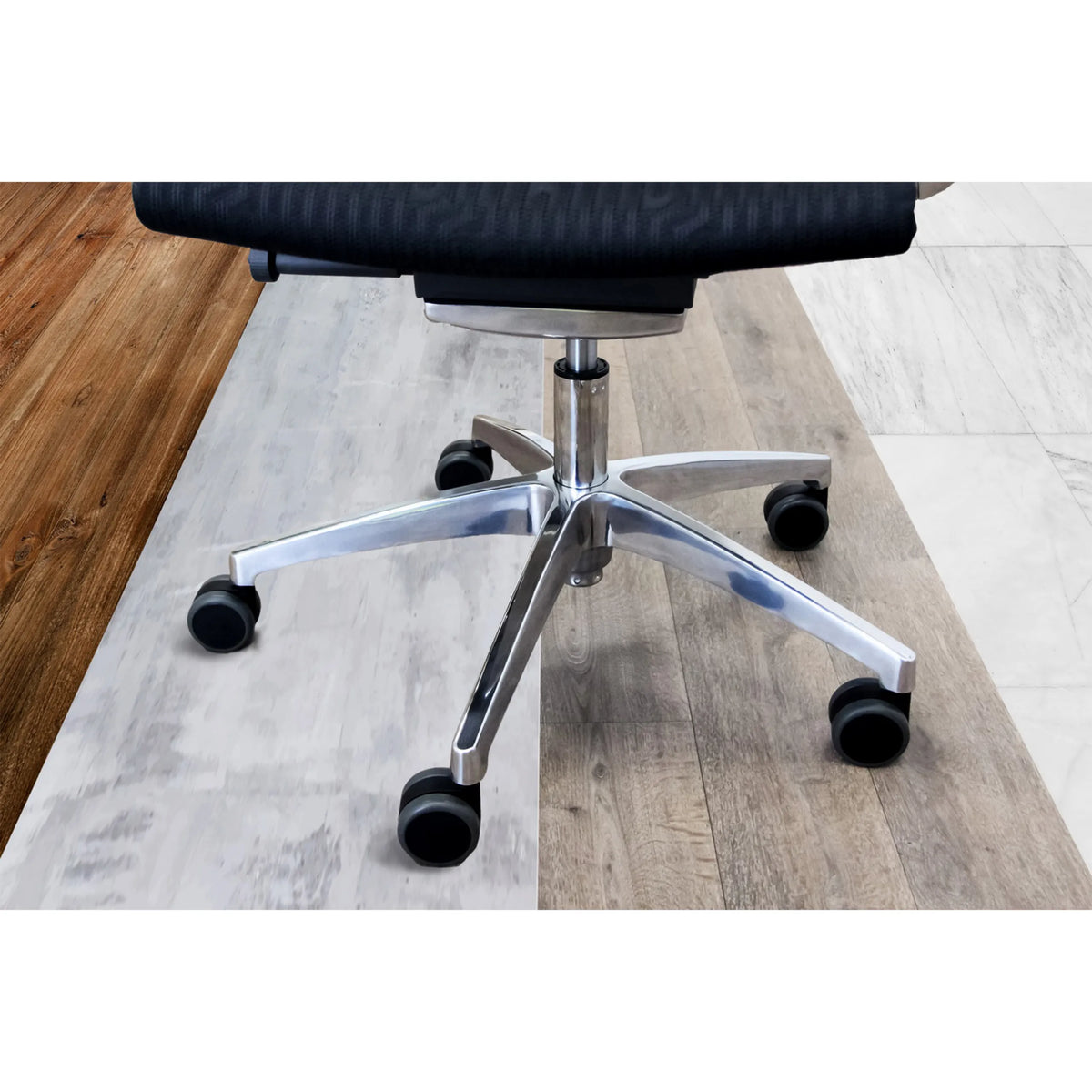 Five-star base with black castors 5x ROLO FREE 11mm/65mm for hard floors by hjh OFFICE