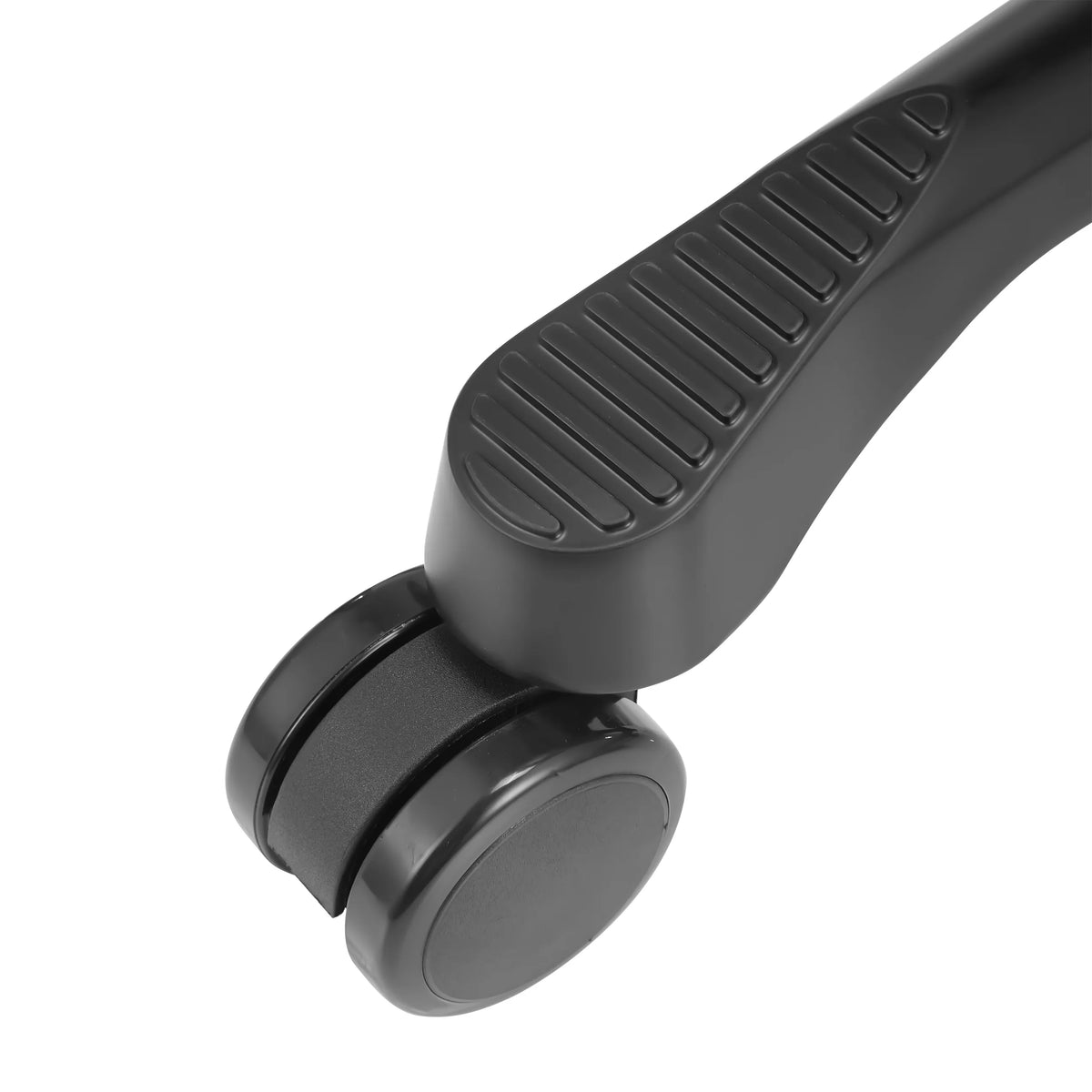 Black caster of the EvoShift kneeling chair with a textured grip surface on the frame by hjh OFFICE