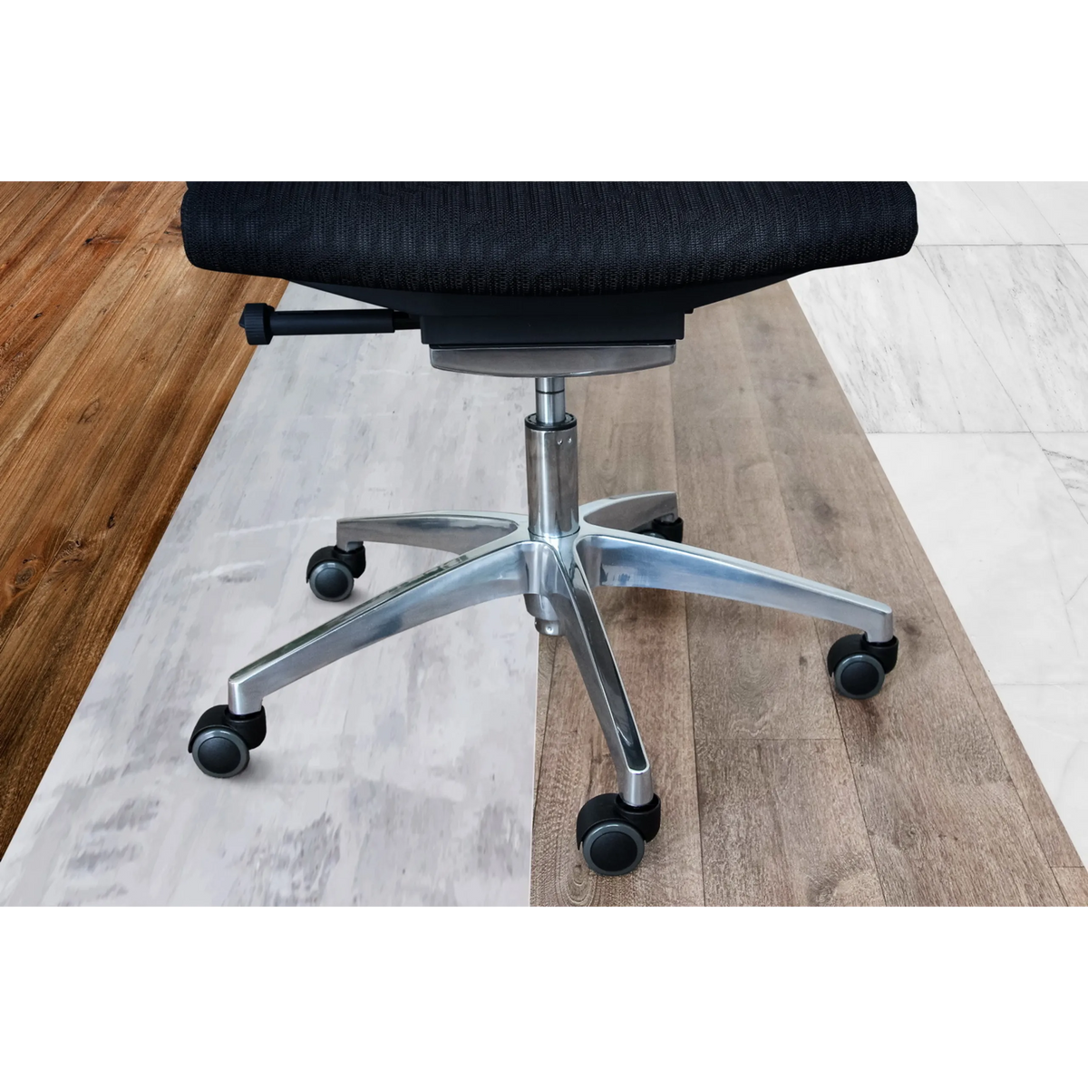 Five-star base with black castors 5x ROLO 11mm/50mm for hard floors by hjh OFFICE