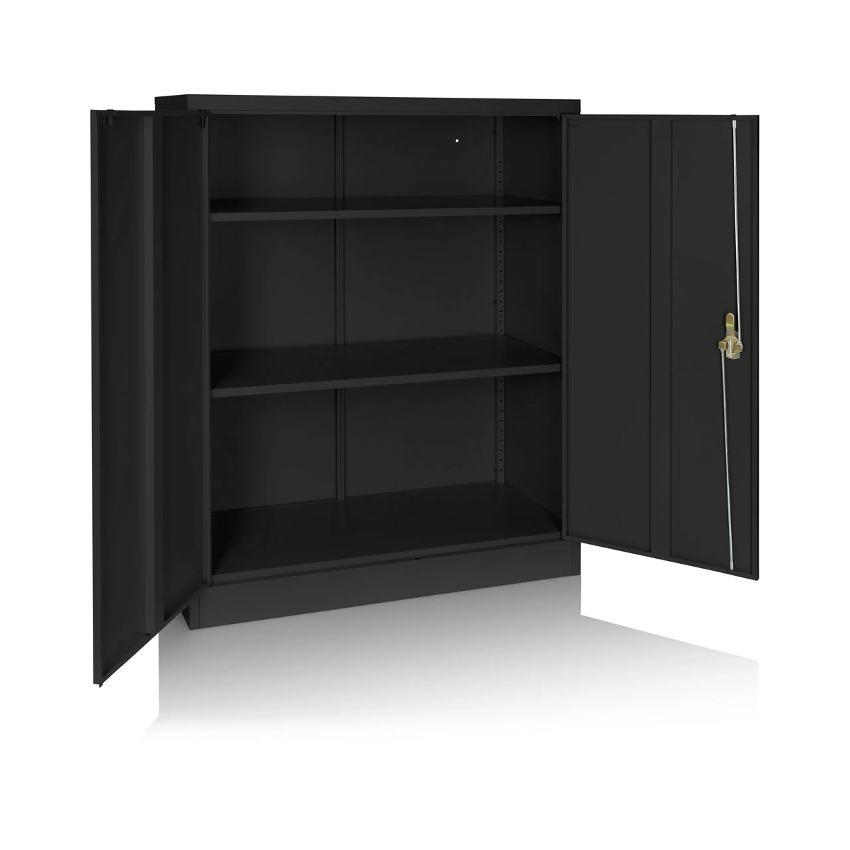 Open black Filing cabinet COLOR AS 105 with three shelves and double doors by hjh OFFICE
