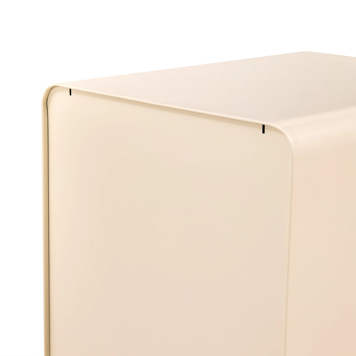Upper rear corner of the beige lacquered metal Mobile Drawer Unit COLOR PLUS I by hjh OFFICE