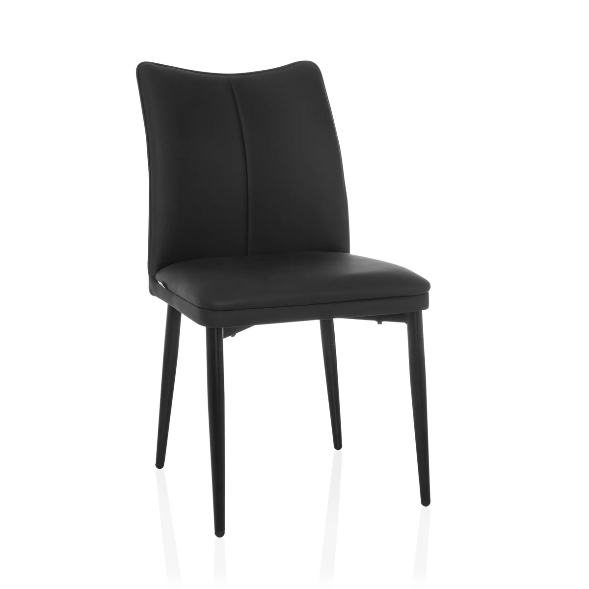 Black Dining chair VISETO with a high backrest and four legs by hjh LIVING – 360-degree view (front view 15°)