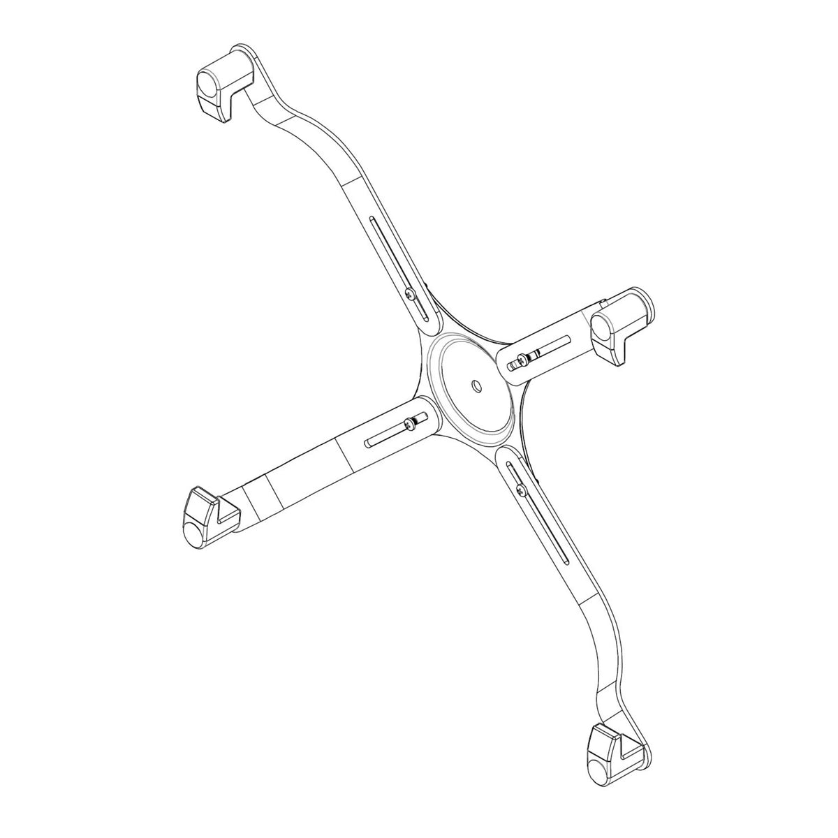 Technical drawing of the adapter set for VM-A4 Monitor Mount with four arms by hjh OFFICE
