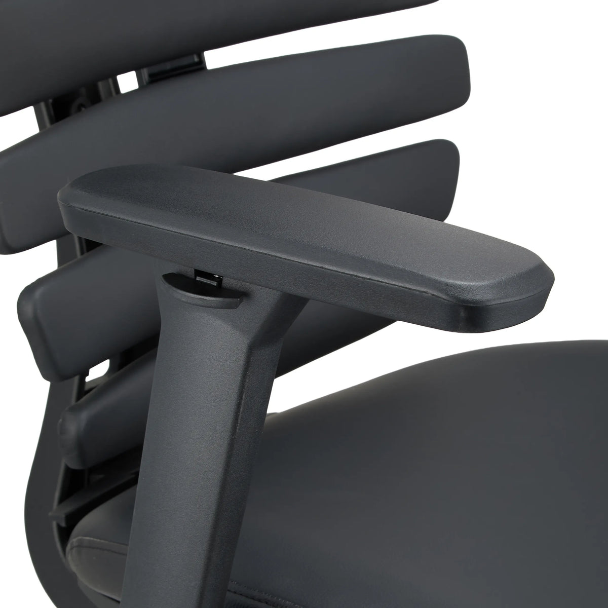 Armrest of the ERGO LINE II PRO Professional Office Chair in black leather by hjh OFFICE