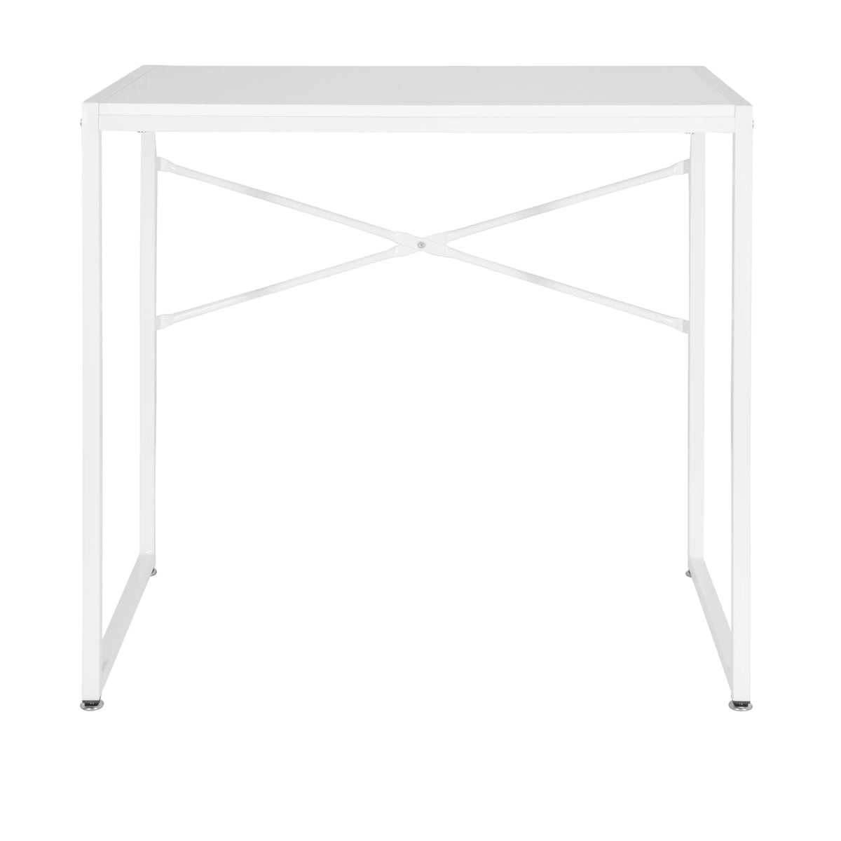 White Office Desk EASY UP H I with a minimalist frame and an X-brace by hjh OFFICE – 360-degree view (front view 0°)