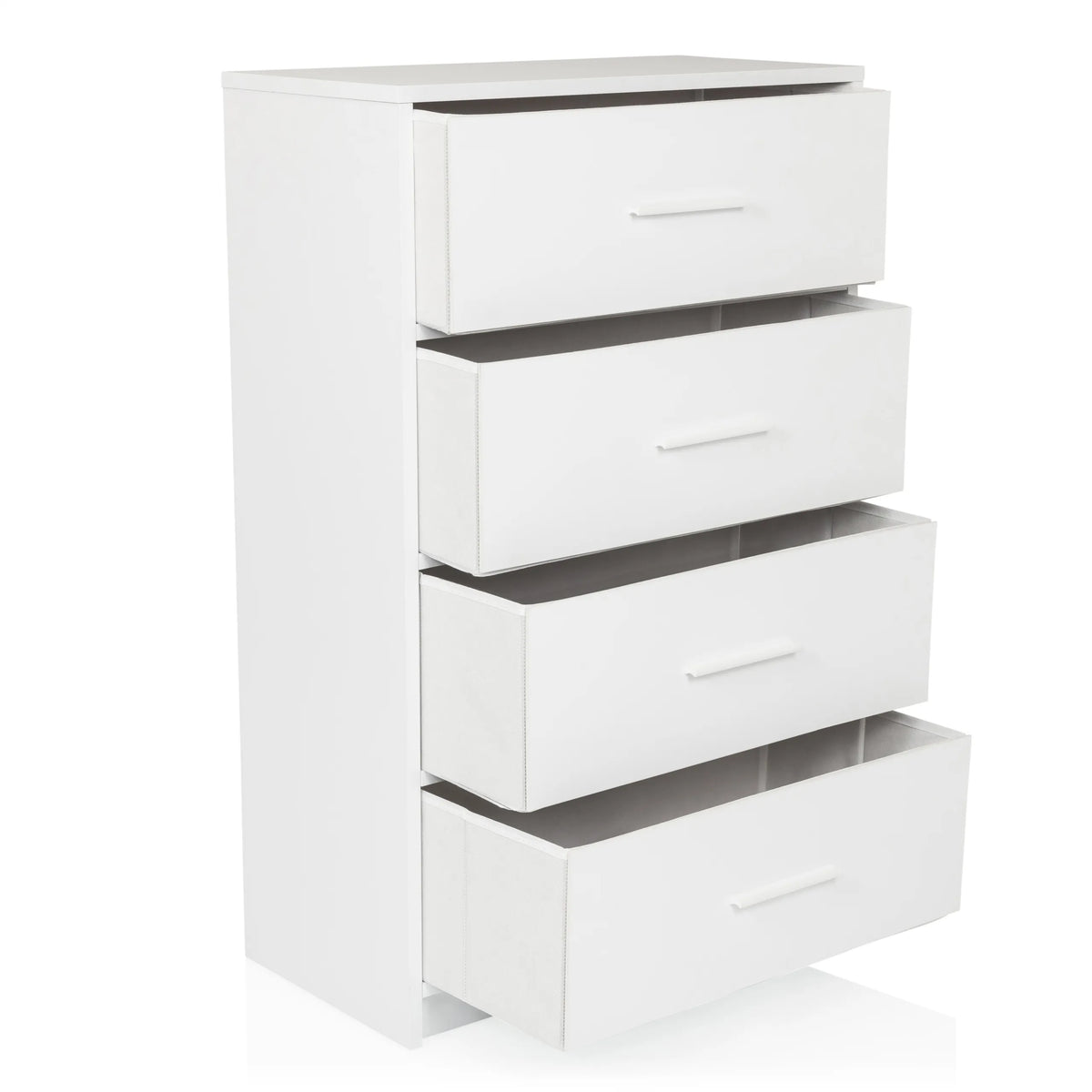 White chest of drawers ESTORIA with four drawers and simple handles by hjh LIVING