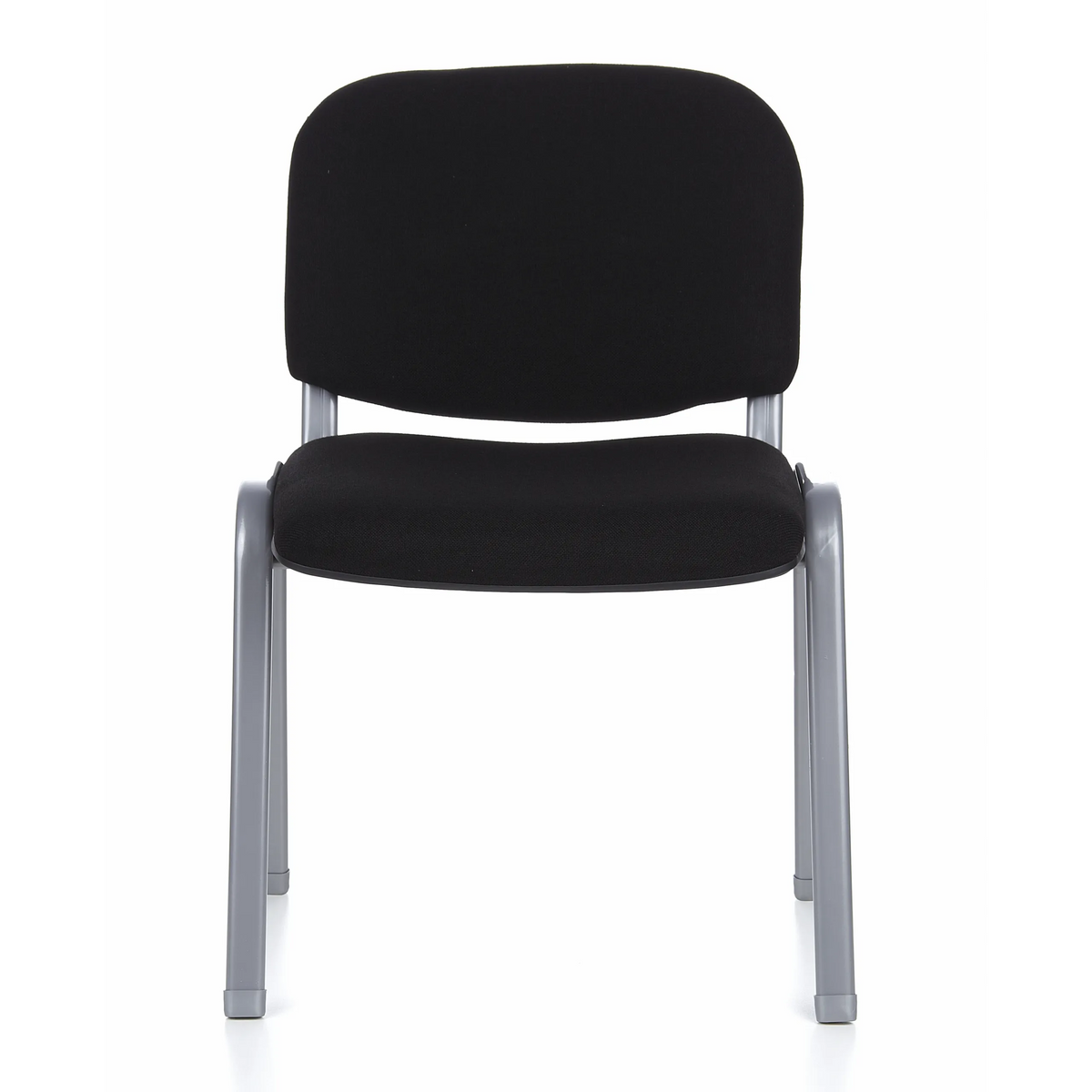 Black four-legged chair XT 600 S with silver-coloured frame by hjh OFFICE – 360-degree view (front view 0°)