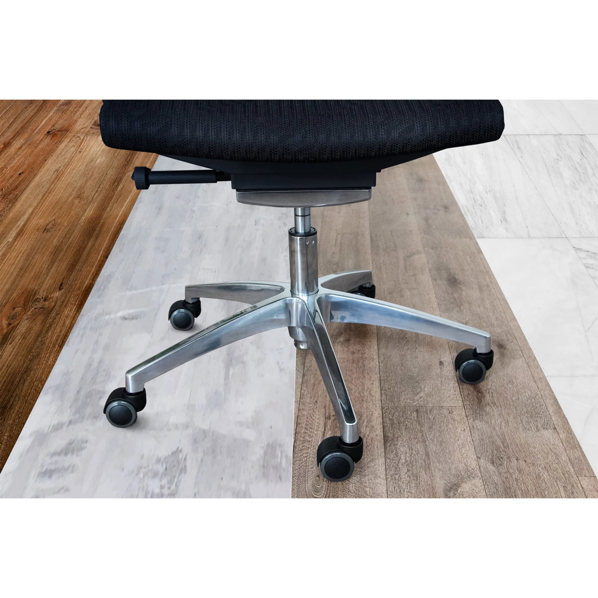 Five-star base with black castors 5x ROLO FREE 11mm/50mm for hard floors by hjh OFFICE