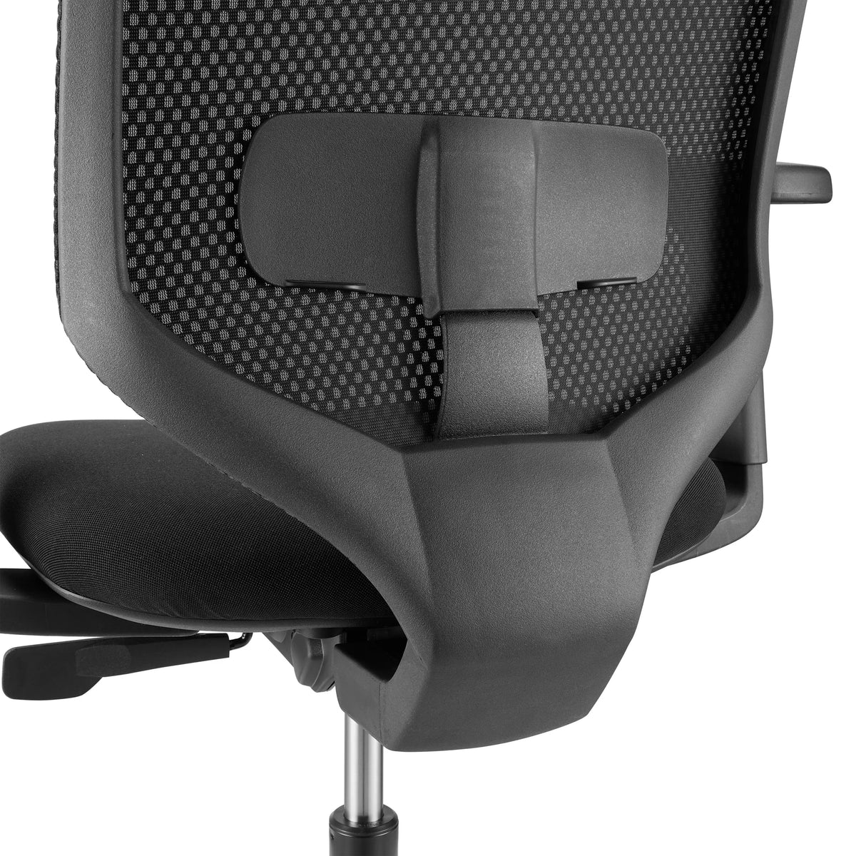 Lumbar support of the backrest of the Professional Office Chair Delvia in black by hjh OFFICE