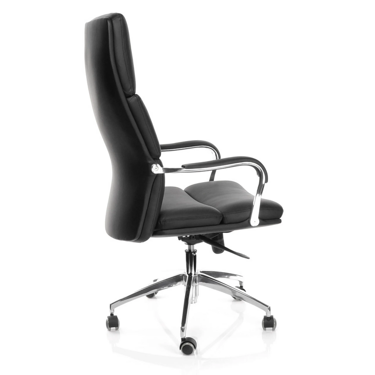 Black Professional Executive Chair BRUNELLO 20 with armrests and five-caster base by hjh OFFICE – 360-degree view (side profile 100°)