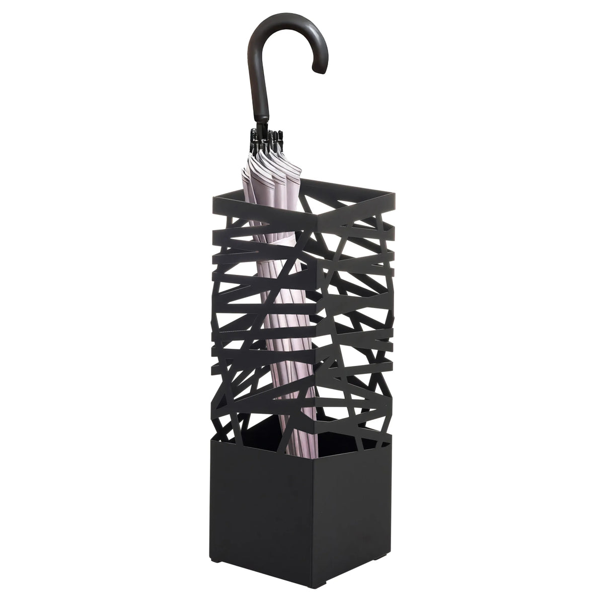 Black umbrella stand PLUVARIS from Accessories with an umbrella by hjh LIVING placed inside