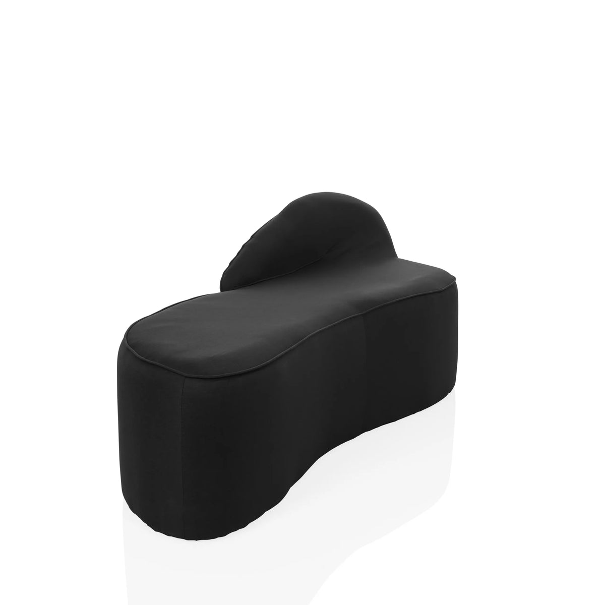 Black Lounge Sofa BARACOA with organic shape and integrated backrest by hjh OFFICE – 360-degree view (front three-quarter view 60°)