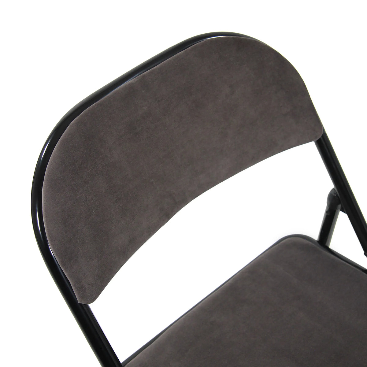Dark grey velvet backrest of the Folding chair TUDELA I by hjh OFFICE
