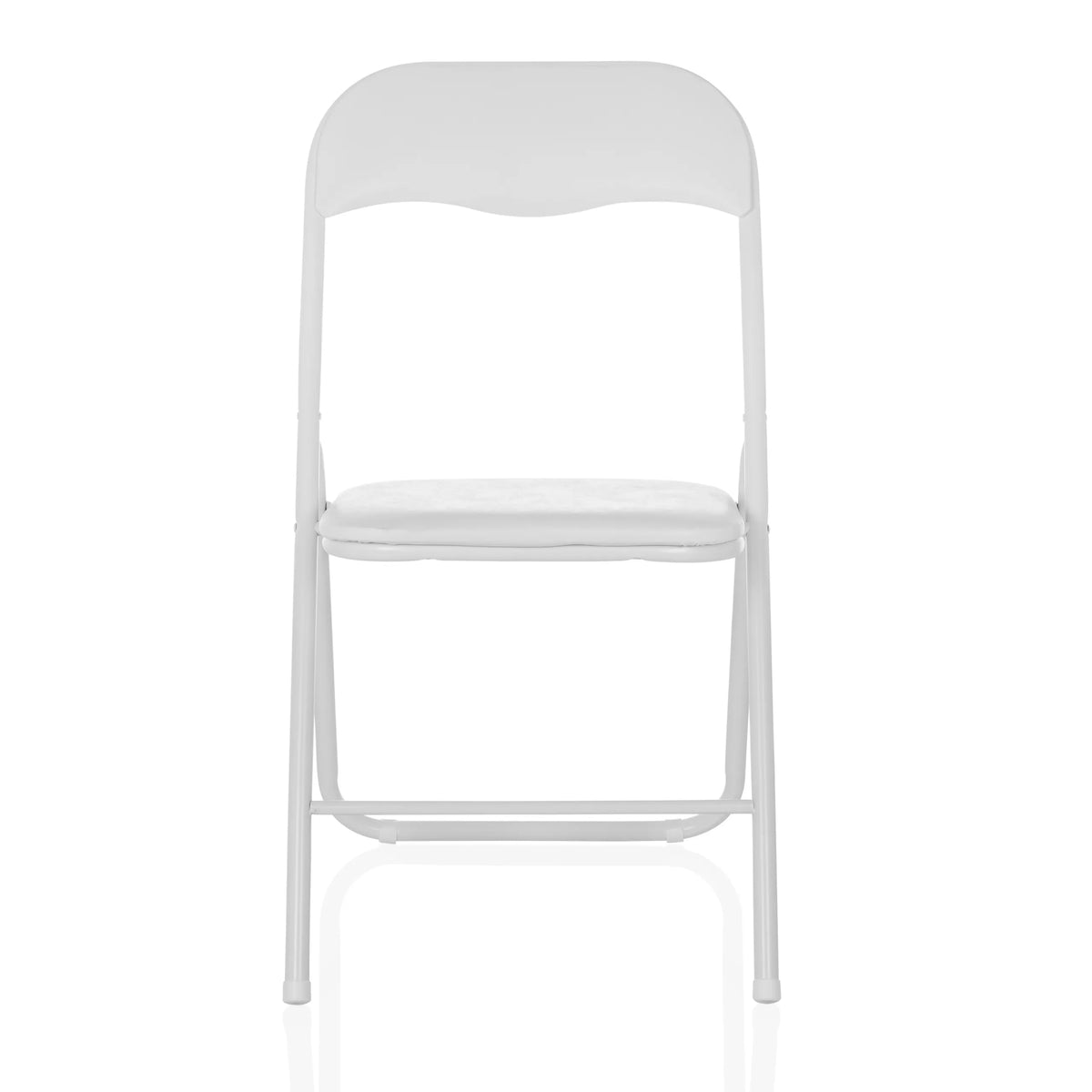 White Folding chair TUDELA BASIC with padded seat and backrest by hjh OFFICE – 360-degree view (front view 0°)