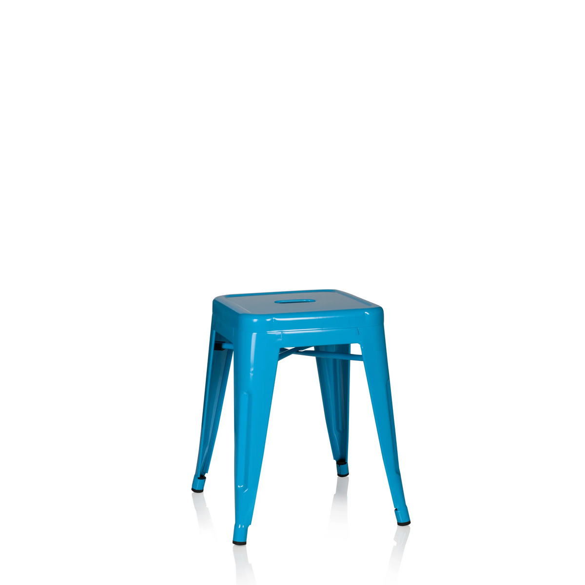 Light blue Bistro stool VANTAGGIO with square seat and struts by hjh OFFICE – 360-degree view (front view 20°)