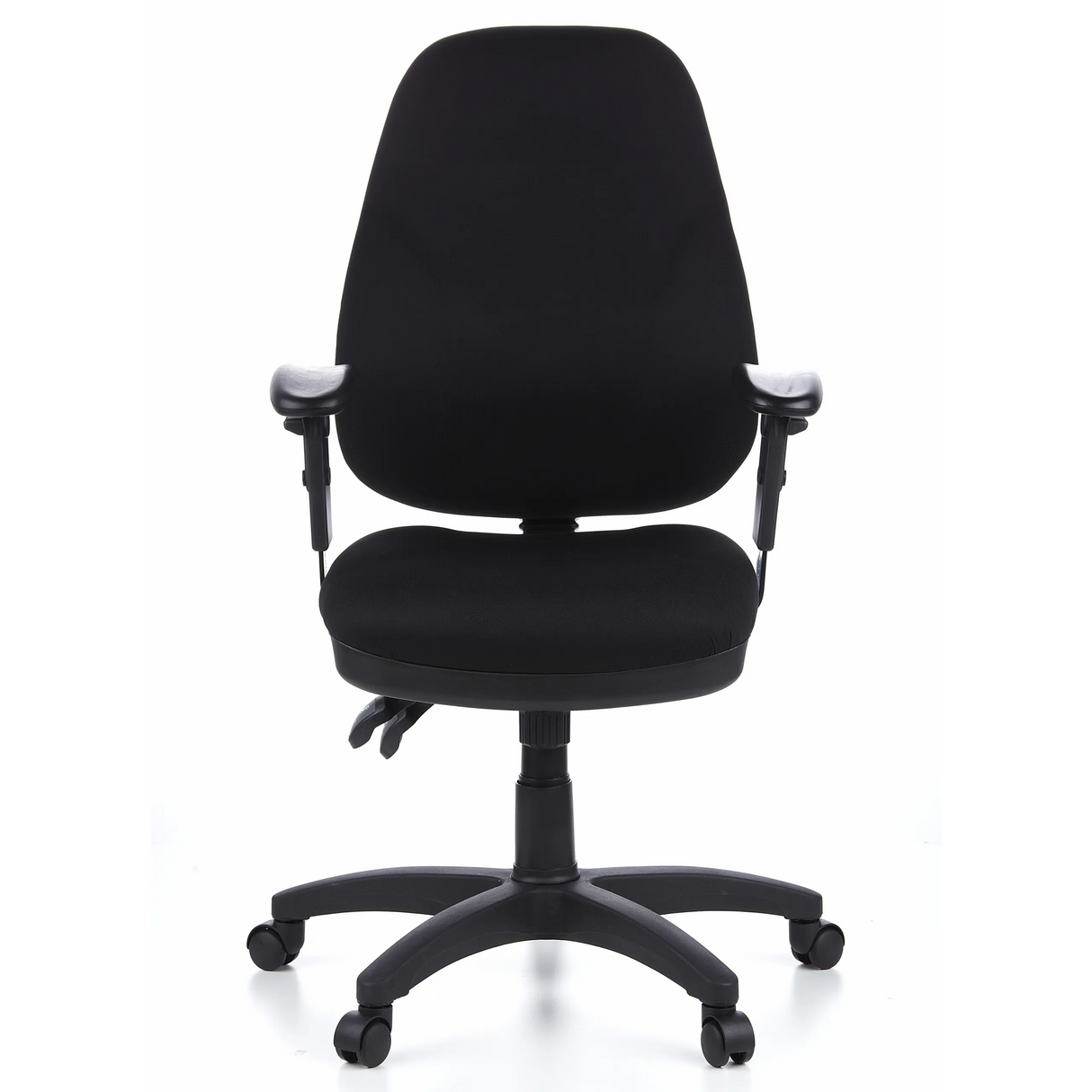 Black Professional Office Chair ZENIT PRO with armrests and five-caster base by hjh OFFICE – 360-degree view (front view 0°)