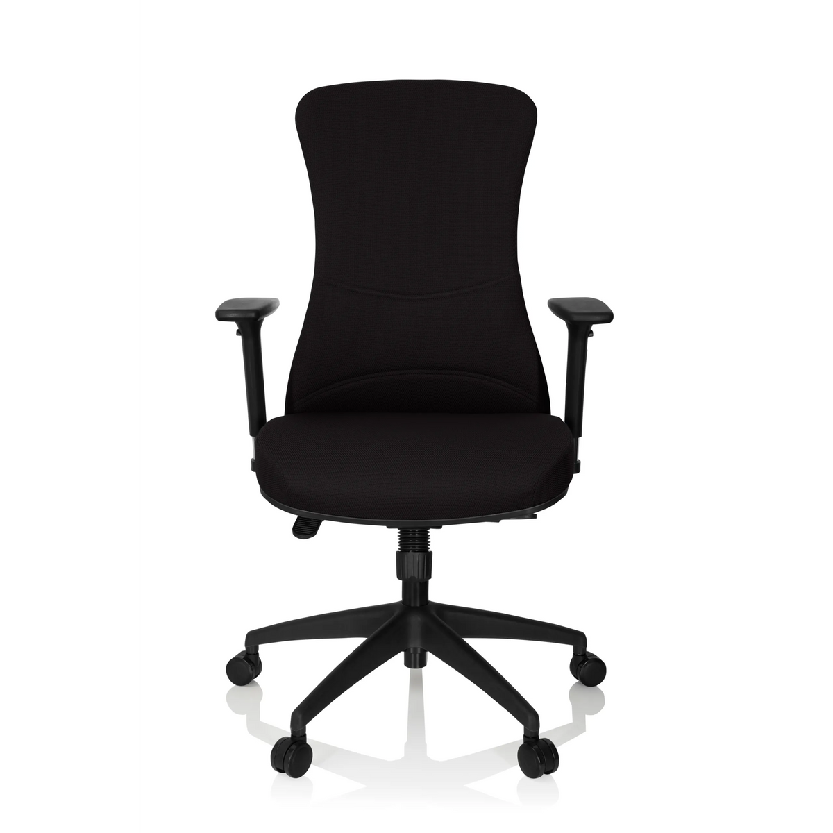 Black Professional Office Chair OFFICE XT PRO with armrests and five-caster base by hjh OFFICE – 360-degree view (front view 0°)