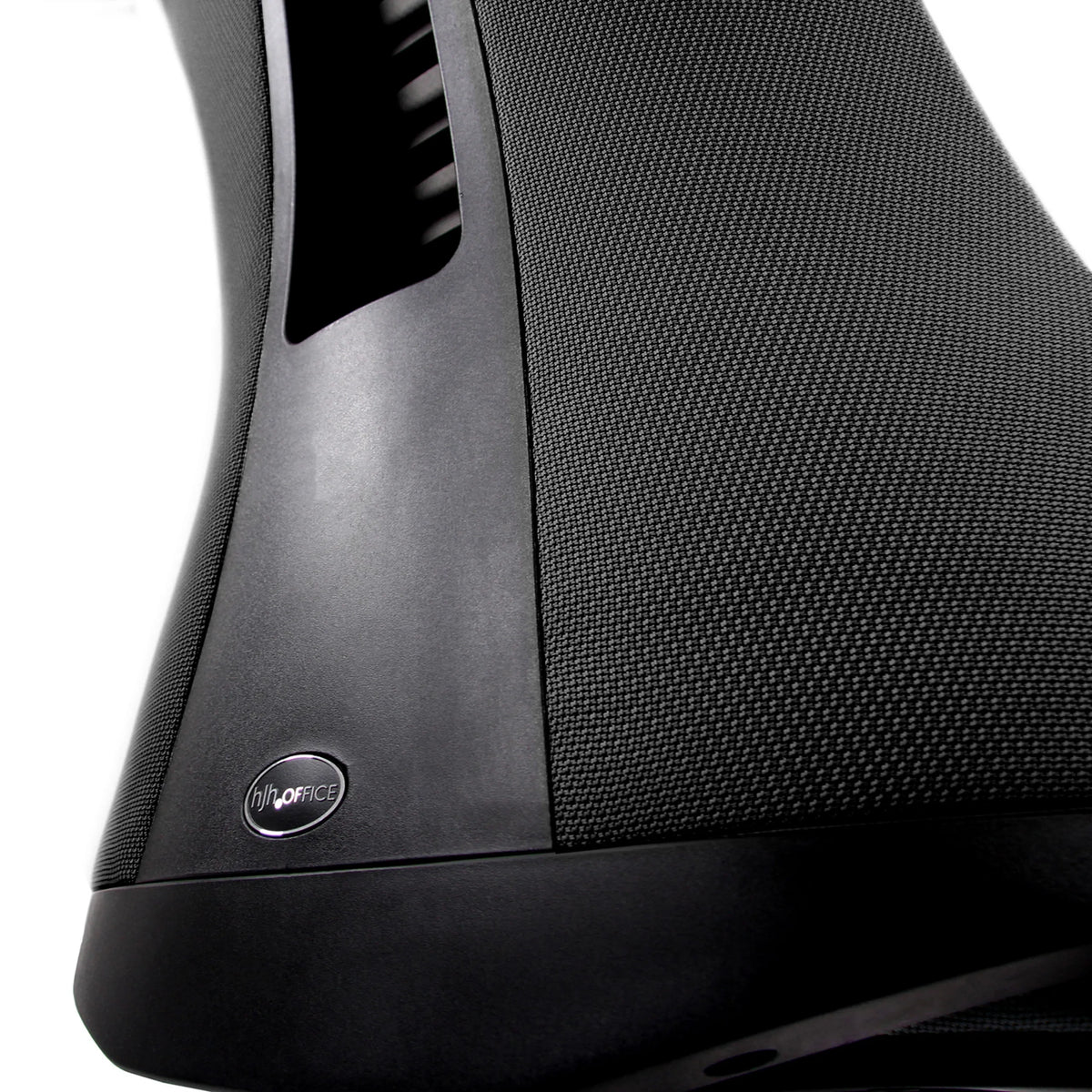 Black mesh fabric and plastic housing with logo on the Professional Office Chair OFFICE XT by hjh OFFICE