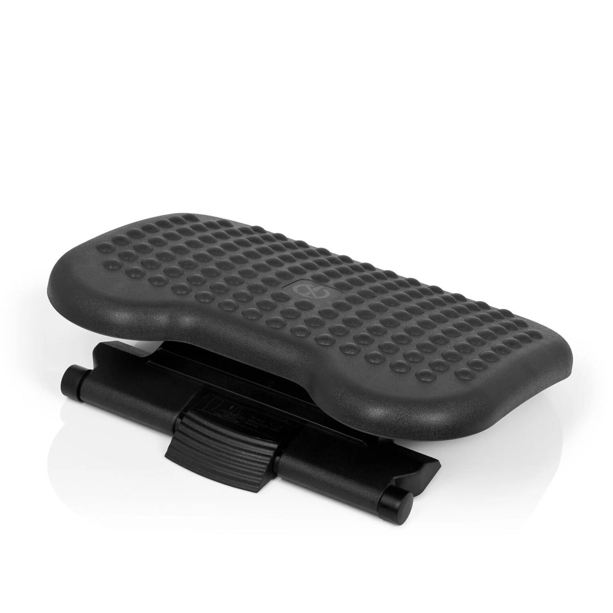Anthracite Footrest PIEDINO DOT with nubbed structure and adjustable tilt by hjh OFFICE – 360-degree view (front three-quarter view 31°)