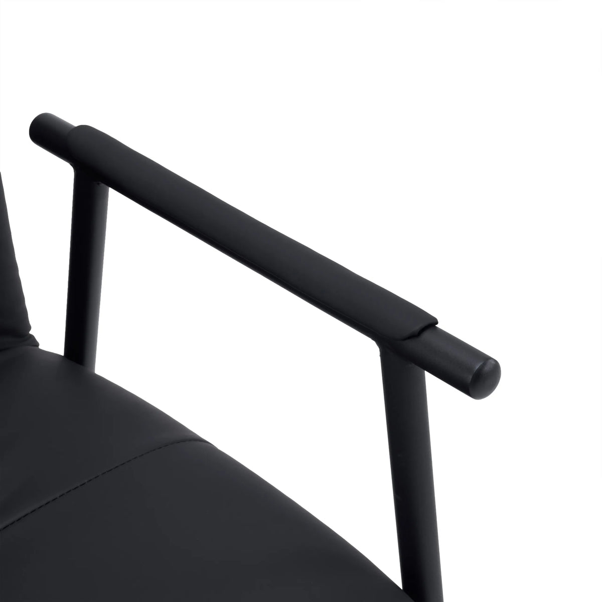 Black faux leather armrest of the Lifea Flex upholstered chair by hjh LIVING
