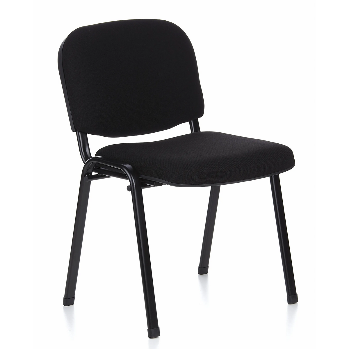 Black Four-legged chair XT 600 with padded seat and backrest by hjh OFFICE – 360-degree view (front three-quarter view 40°)