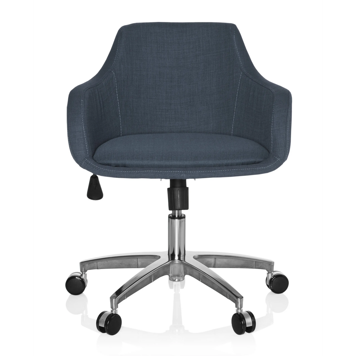 Dark grey Home Office Chair SOLAO 100 with padded shell and five-caster base by hjh OFFICE – 360-degree view (front view 0°)