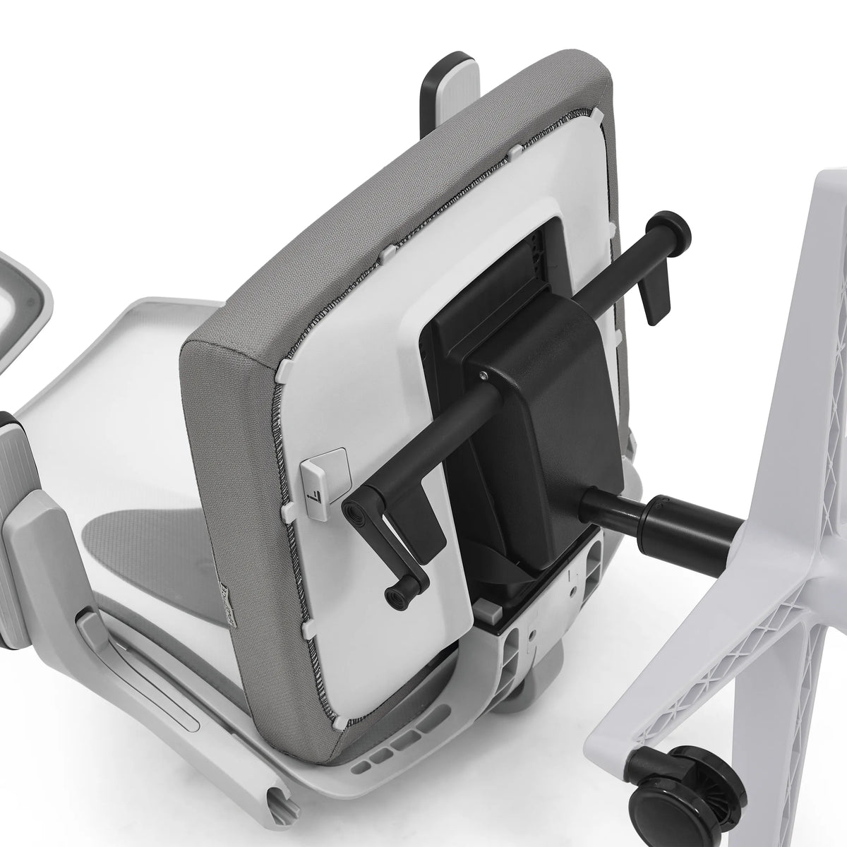 Back of the grey backrest with mechanical suspension of the Professional Office Chair ARCEO W by hjh OFFICE