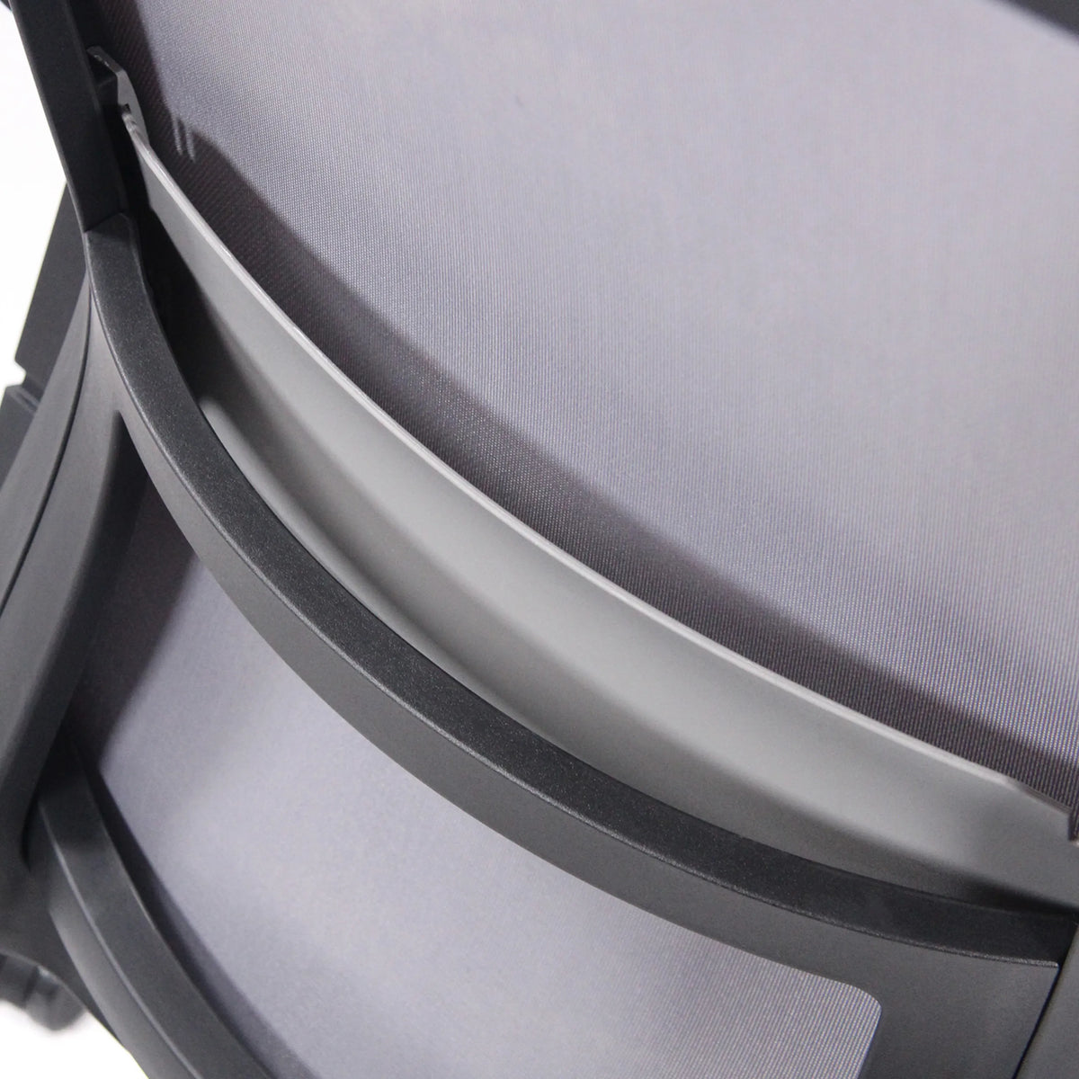Grey mesh upholstery and black plastic frame of the Professional Office Chair CAPTIVO by hjh OFFICE