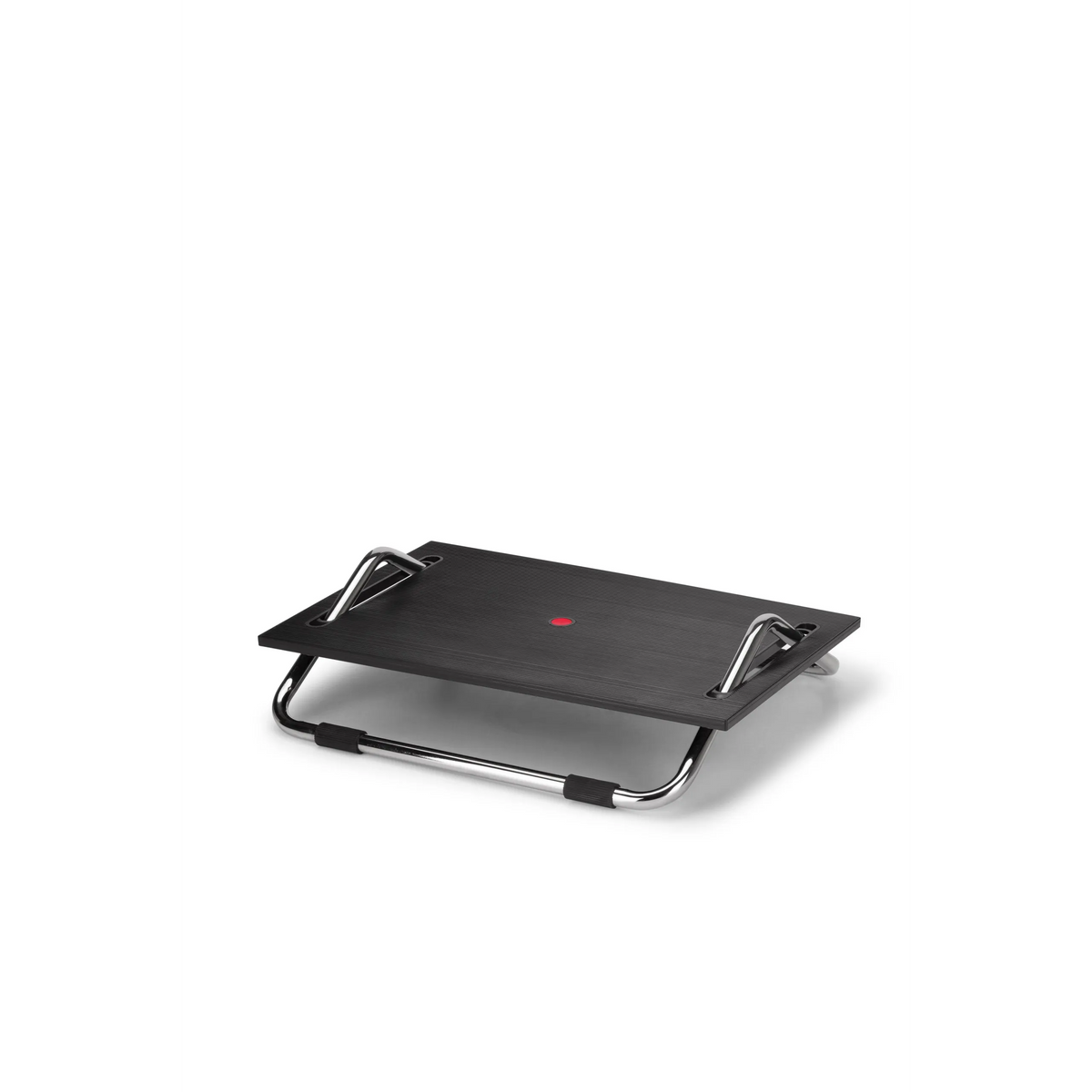 Black Footrest PODI III with ribbed surface and two carrying handles by hjh OFFICE – 360-degree view (rear view 160°)