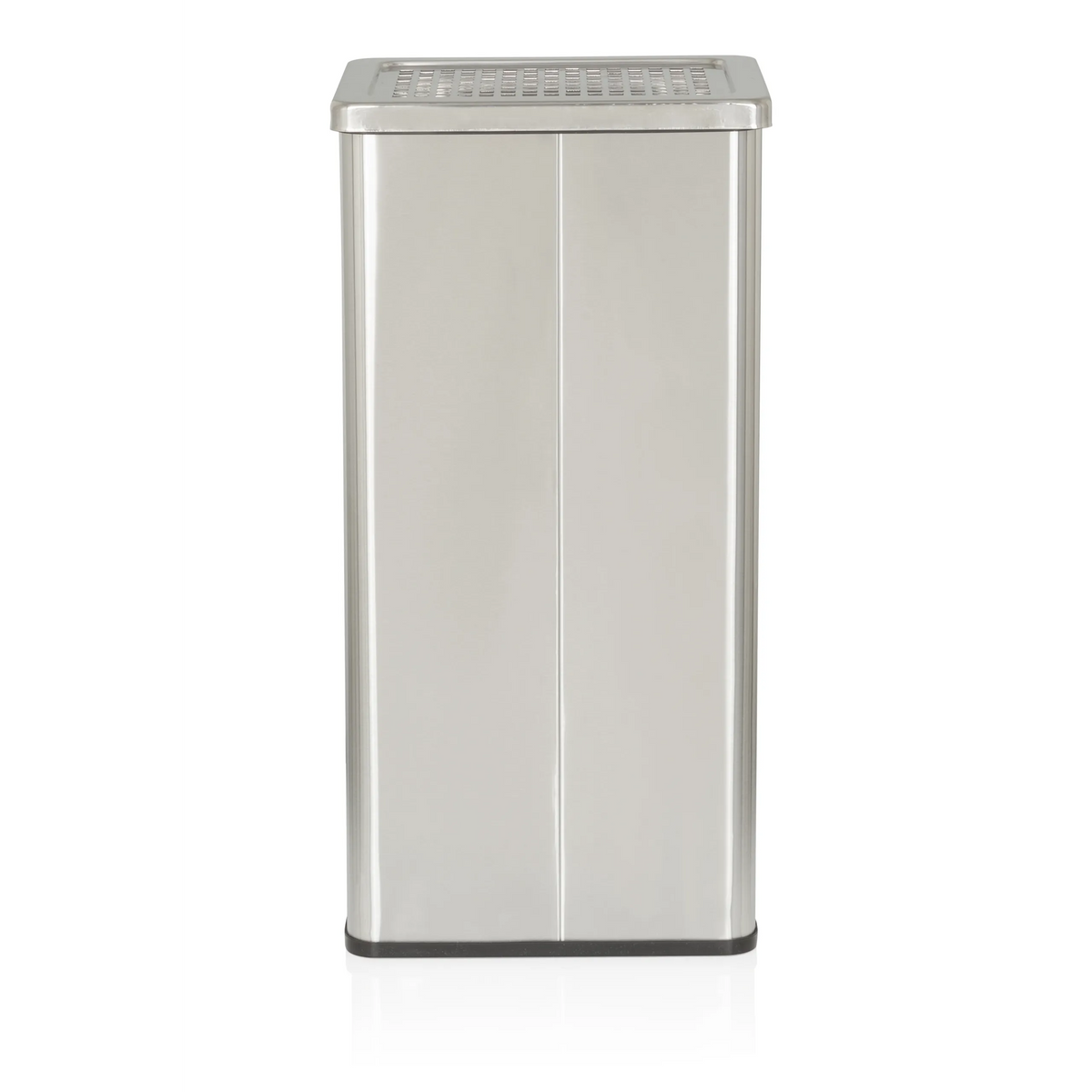 Silver Standing ashtray CLEAN I with inlet opening and grid lid by hjh OFFICE – 360-degree view (rear three-quarter view 240°)