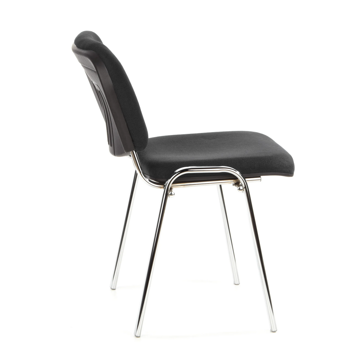 Black Four-legged chair XT 600 C with padded seat and backrest by hjh OFFICE – 360-degree view (side profile 100°)