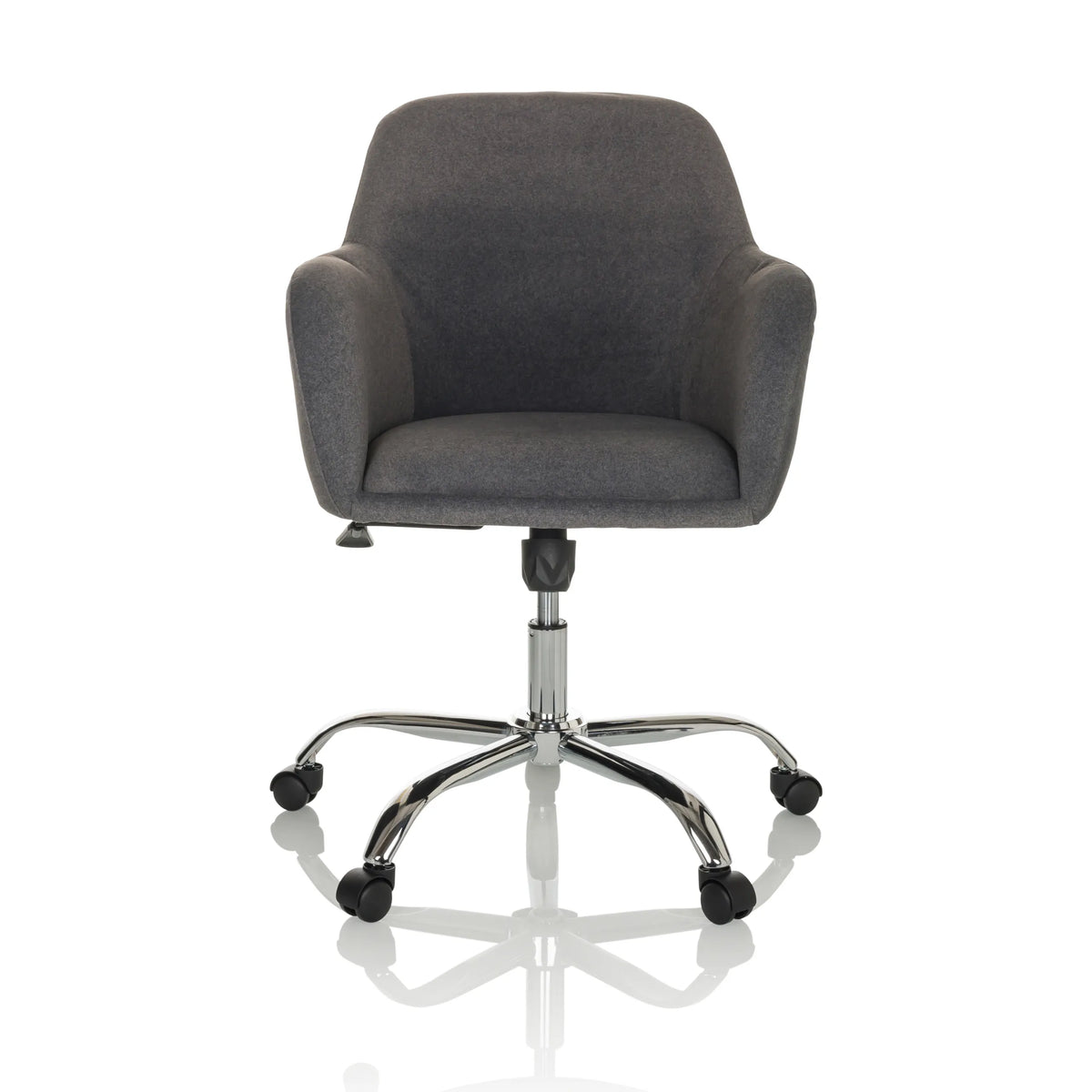Dark grey Home Office Chair SOLAO 300 with padding and five-caster base by hjh OFFICE – 360-degree view (front view 0°)