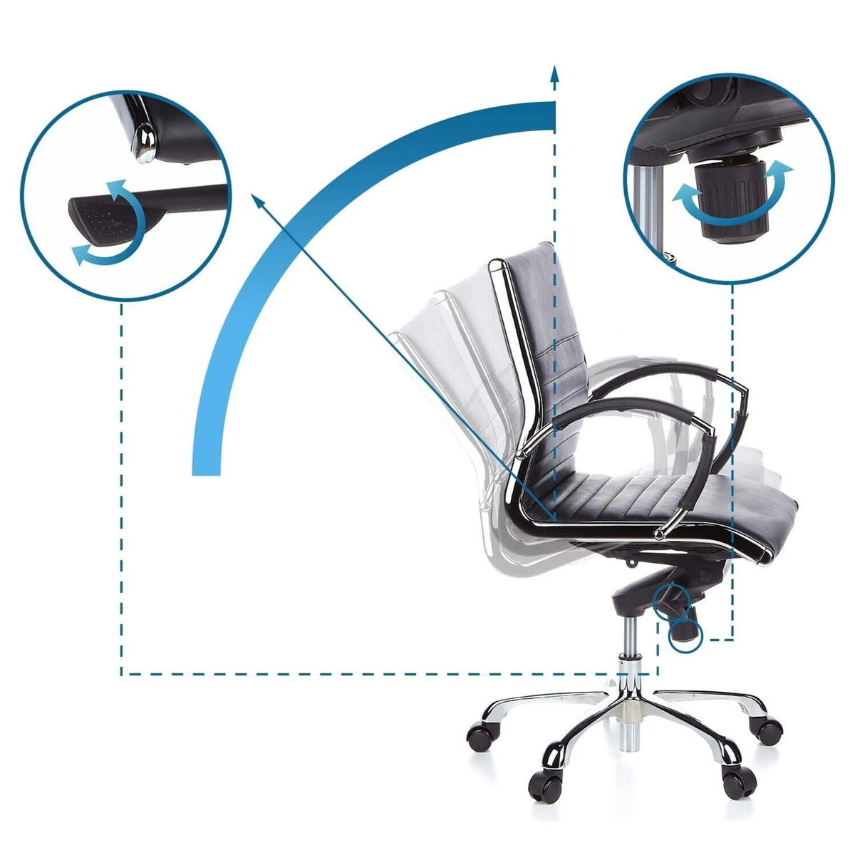Adjustment mechanisms and tilting function of the Professional Executive Chair PARMA 10 by hjh OFFICE