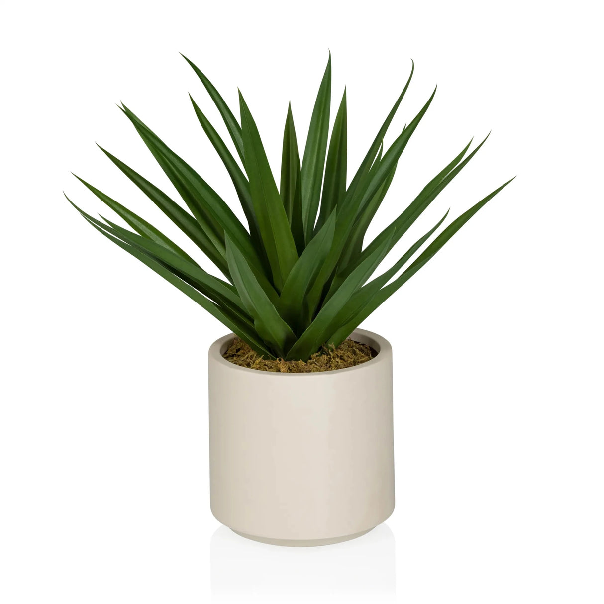 Artificial plant Agave with green pointed leaves in a beige pot by hjh OFFICE