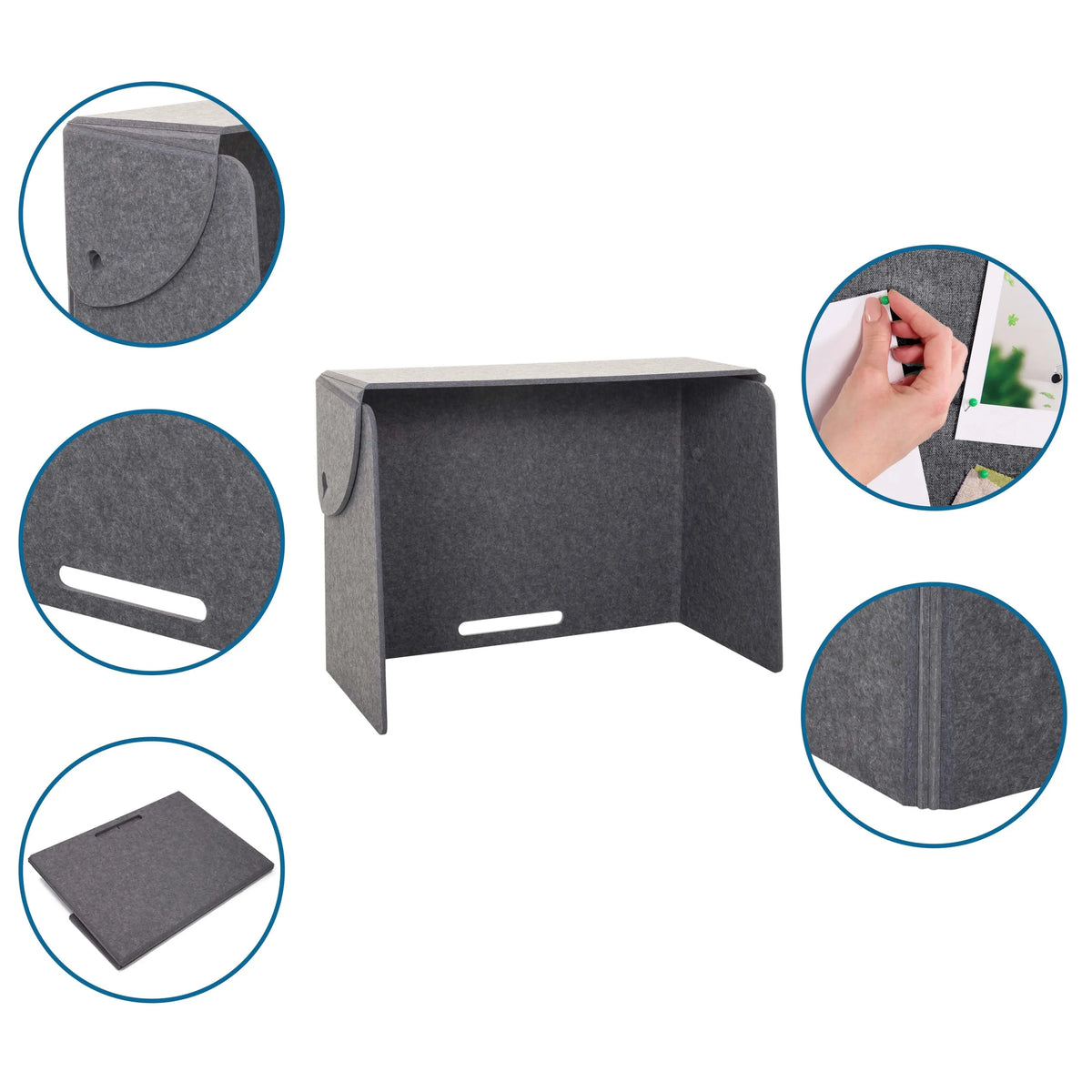 Grey felt table partitions FLEXMIUT FOLD with various detailed views by hjh OFFICE