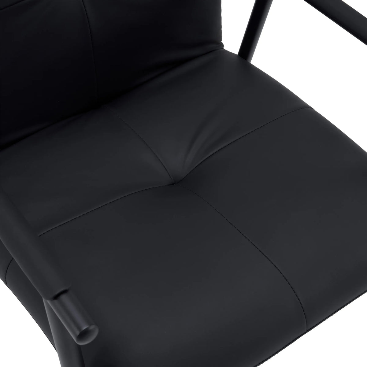 Black faux leather upholstery of the seat of the upholstered chair Lifea Flex by hjh LIVING