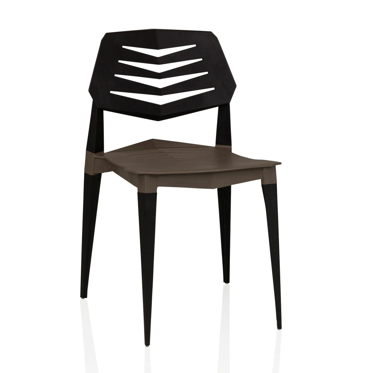 Brown-black Outdoor chair Flecharo with perforated backrest by hjh LIVING – 360-degree view (front view 15°)