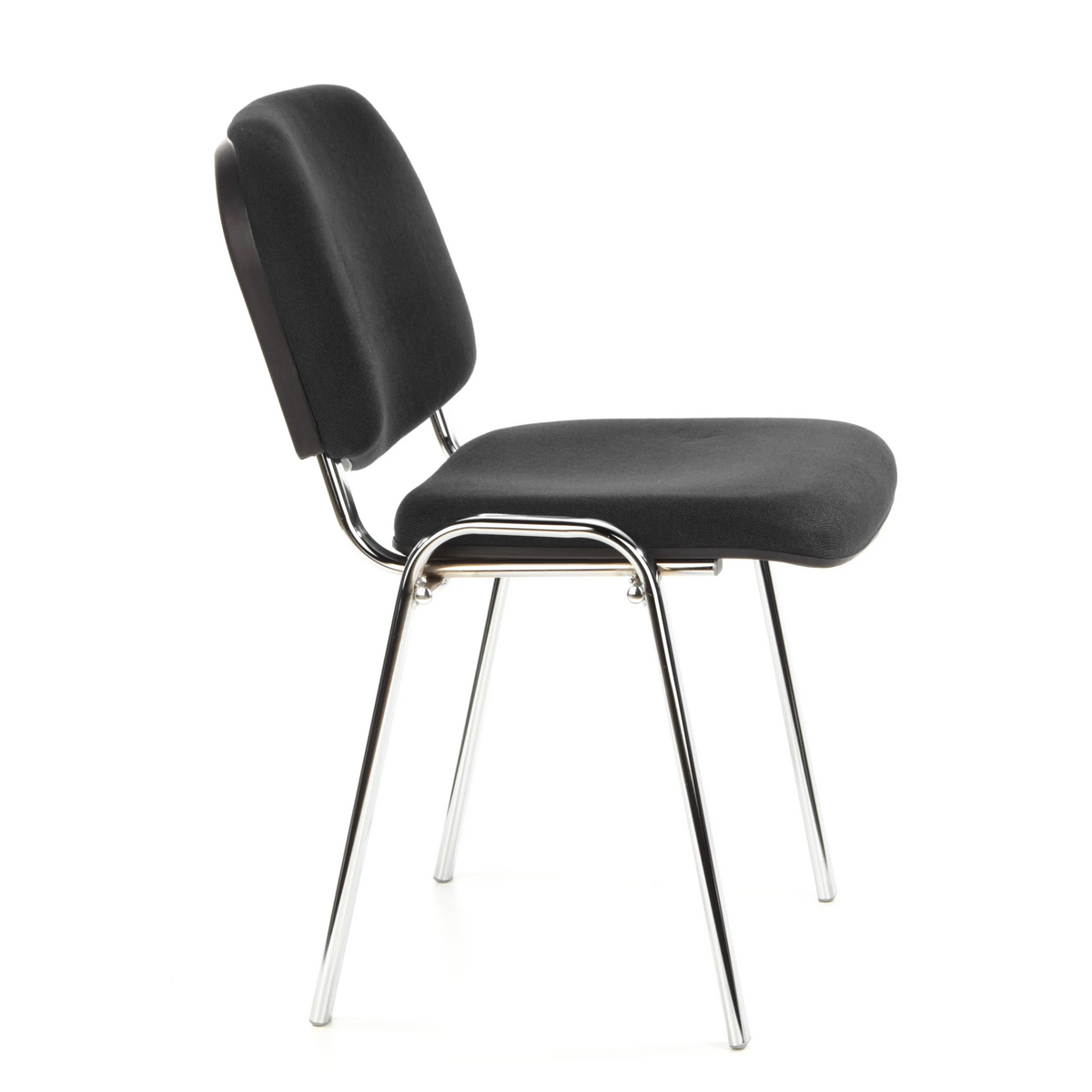 Black Four-legged chair XT 600 C with padded seat and backrest by hjh OFFICE – 360-degree view (side profile 80°)