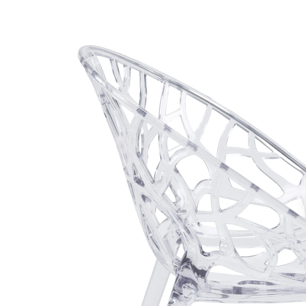 Transparent mesh pattern of the seat shell of the Four-legged chair Artifo T by hjh LIVING