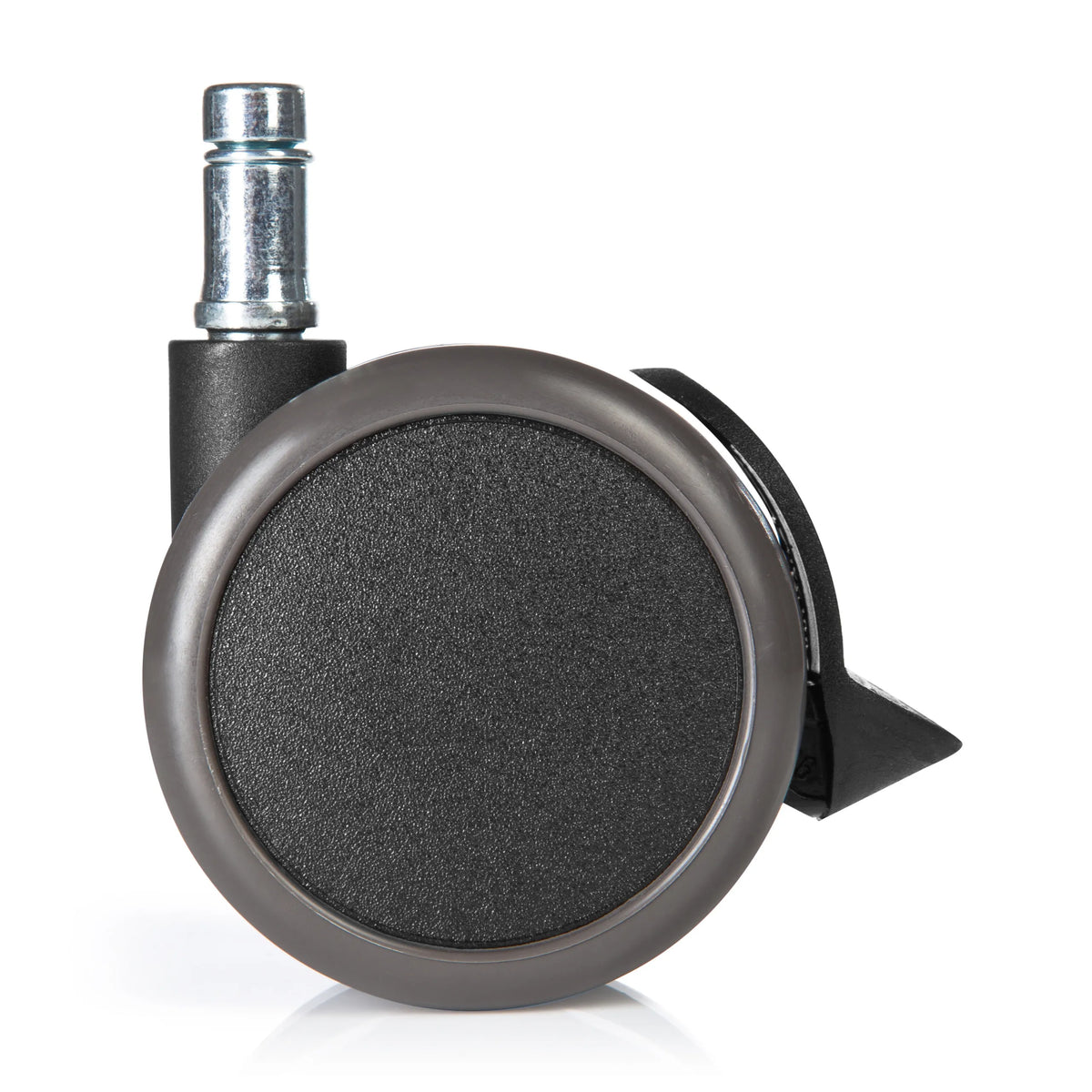 Black Castors 5x ROLO STOP 11mm/65mm for hard floors with locking brake by hjh OFFICE – 360-degree view (rear view 180°)