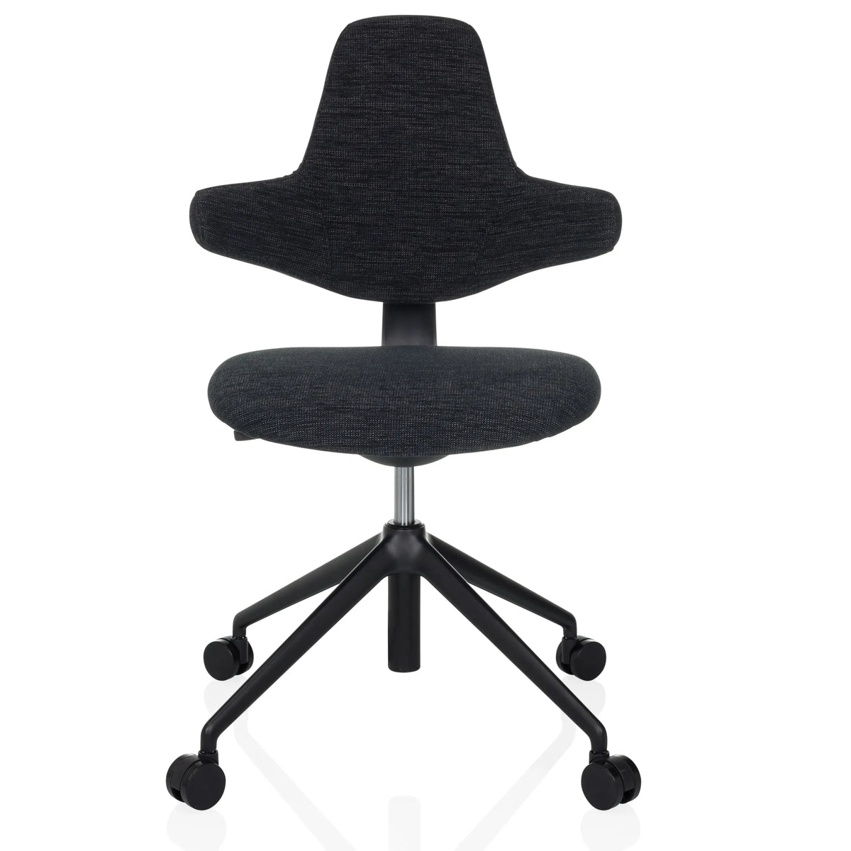 Black Professional Office Chair PALIANO with padding and five-caster base by hjh OFFICE – 360-degree view (front view 0°)