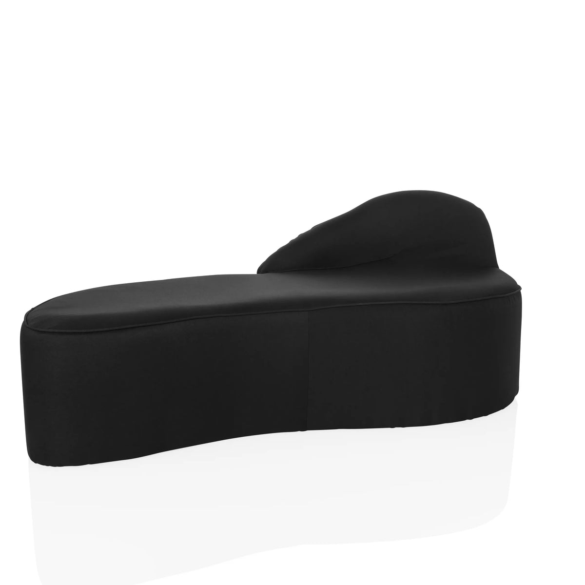 Black Lounge Sofa BARACOA with organic shape and integrated backrest by hjh OFFICE – 360-degree view (front view 15°)